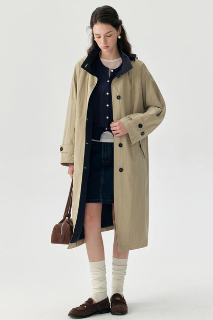 Relaxed Silhouette Cinched Waist Parka Coat