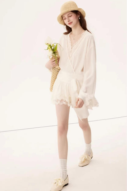 Chiffon Lace Paneled Dress