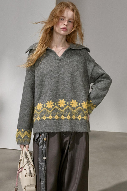 Fair Isle Vintage Embroidered Sweater