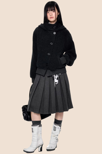 Plaid Patchwork Wool Skirt