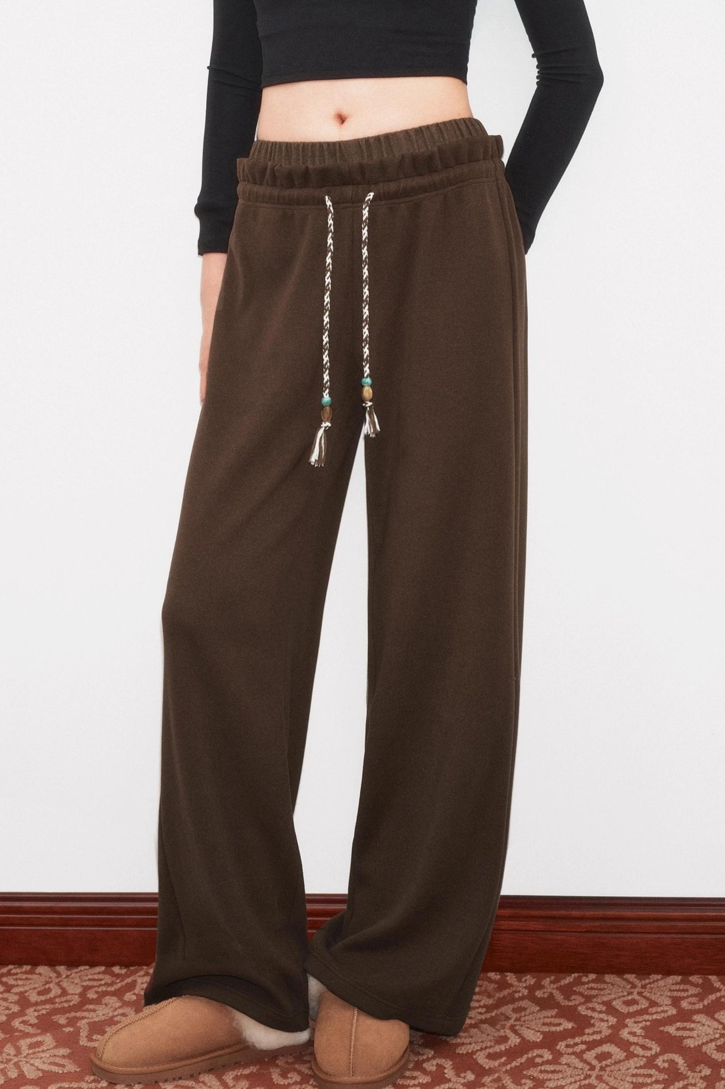 Double Waist Splicing Slim Slacks