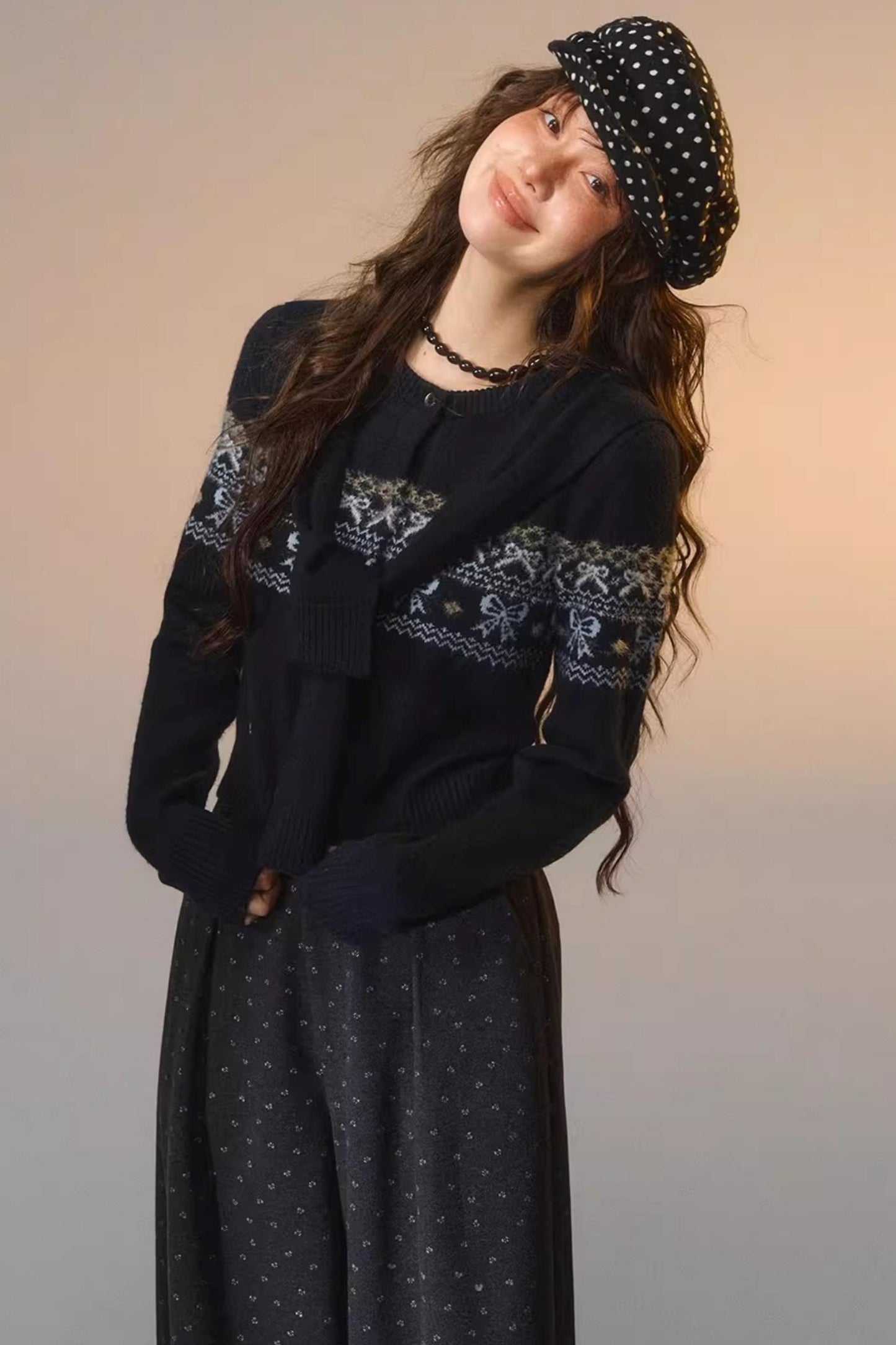 Fair Isle Bowknot Sweater