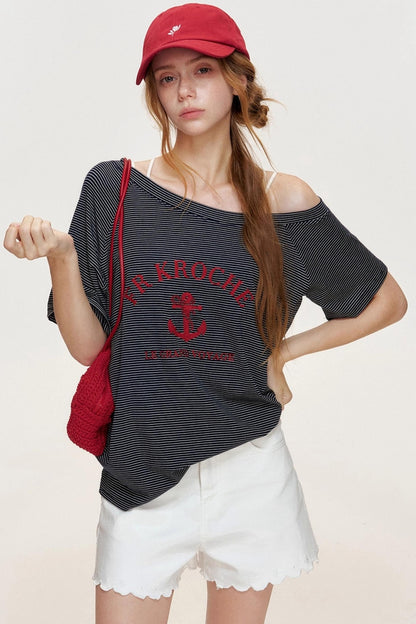 Navycore Knitted Striped T-shirt