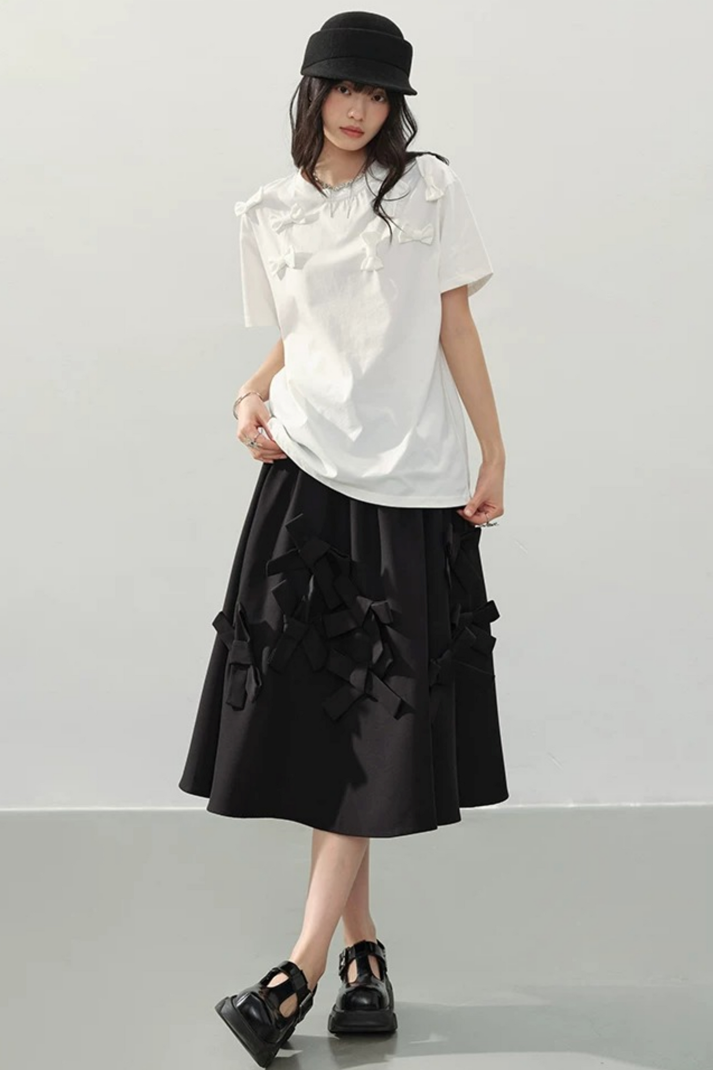 White Bow Top T-Shirt