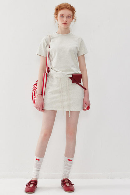 Sporty Gray Tee & Skirt Set-Up