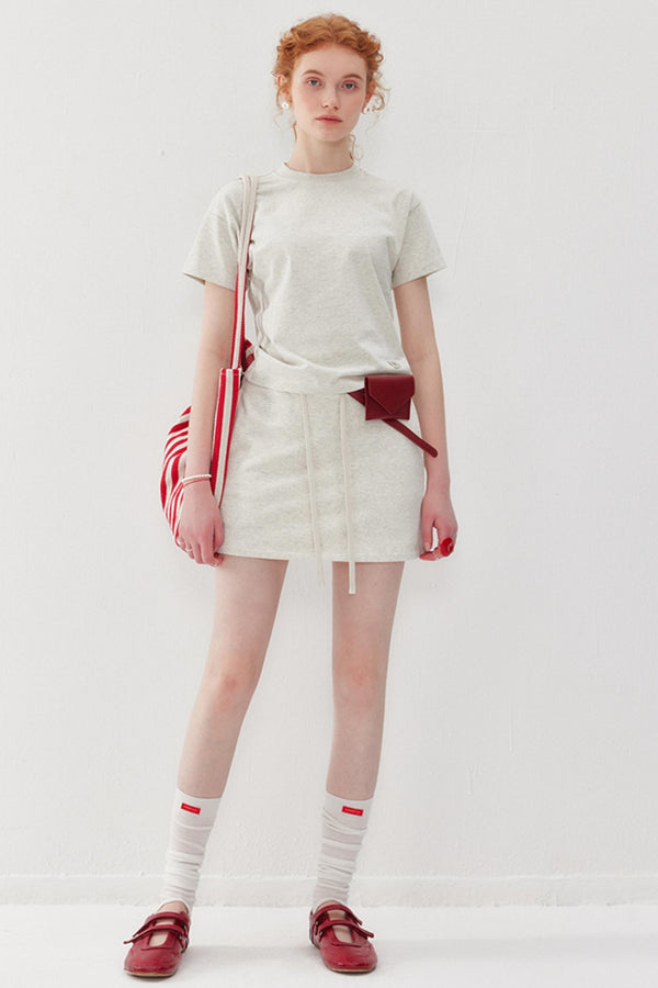 Sporty Gray Tee & Skirt Set-Up