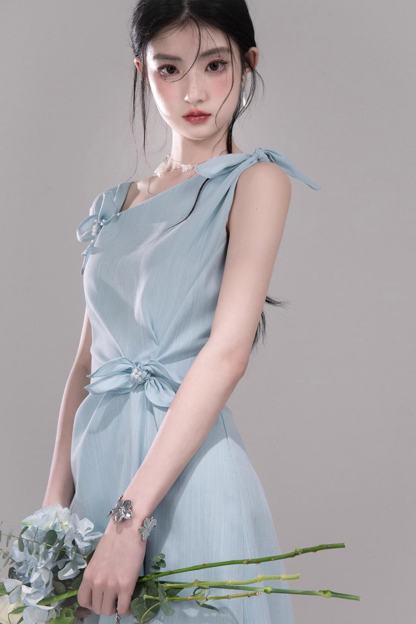 Twisted Cyan Blue Dress