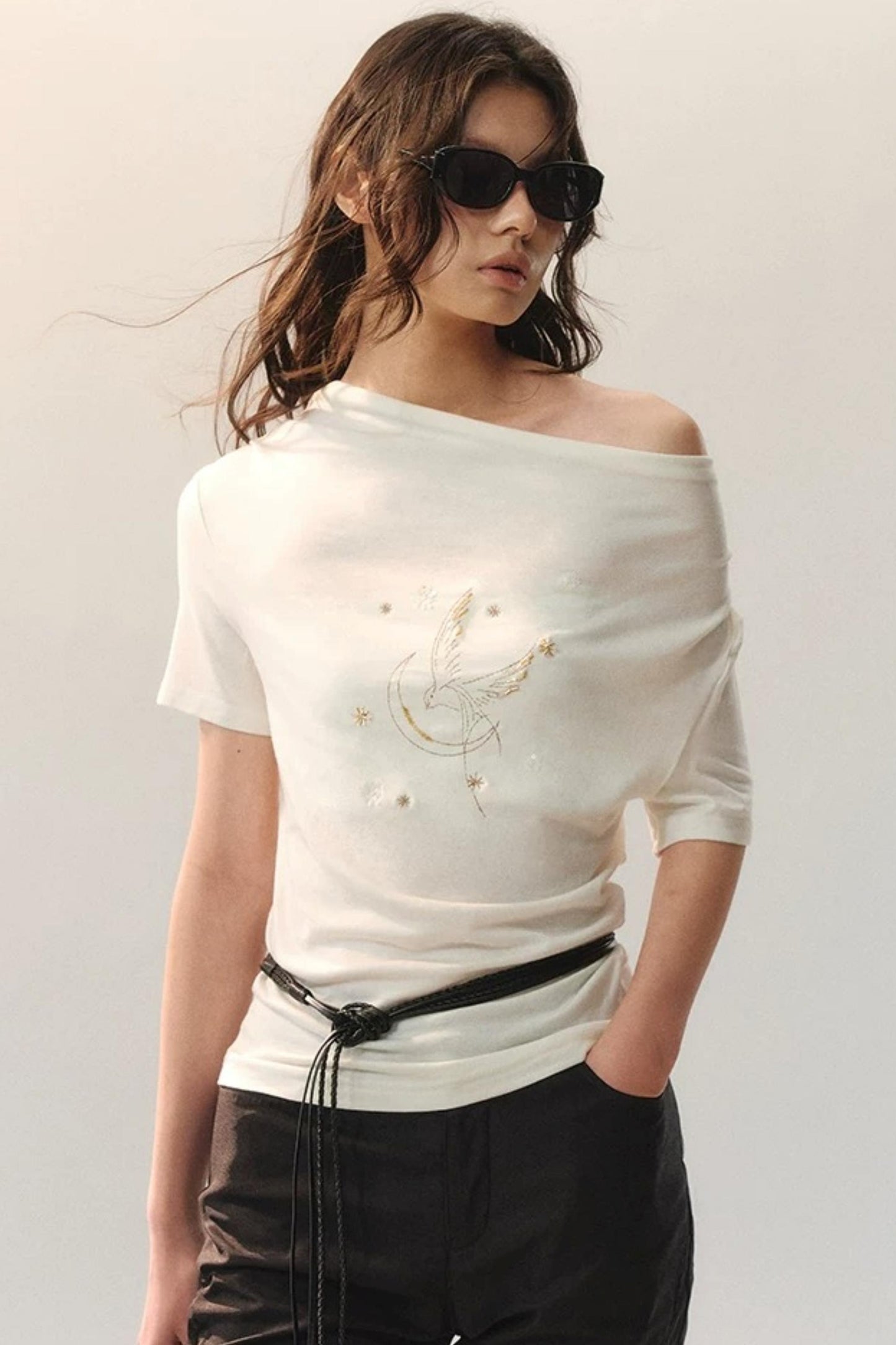 Asymmetric Beaded Bird Top