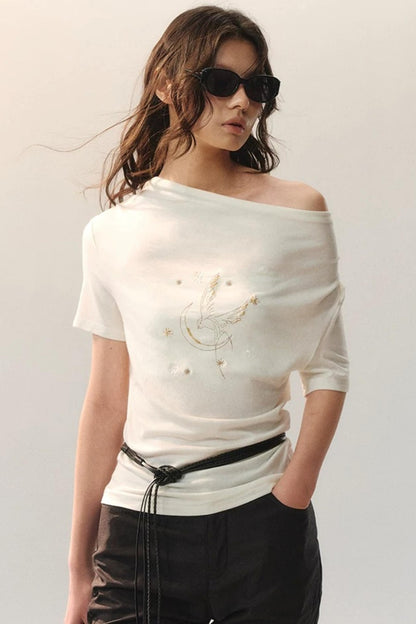 Asymmetric Beaded Bird Top