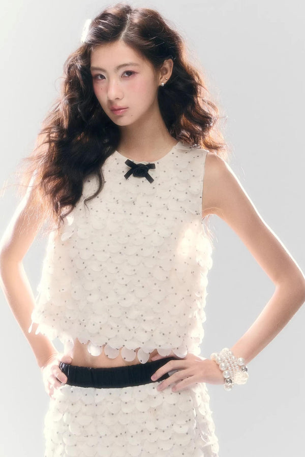 French Polka Dot Chiffon Matching Set