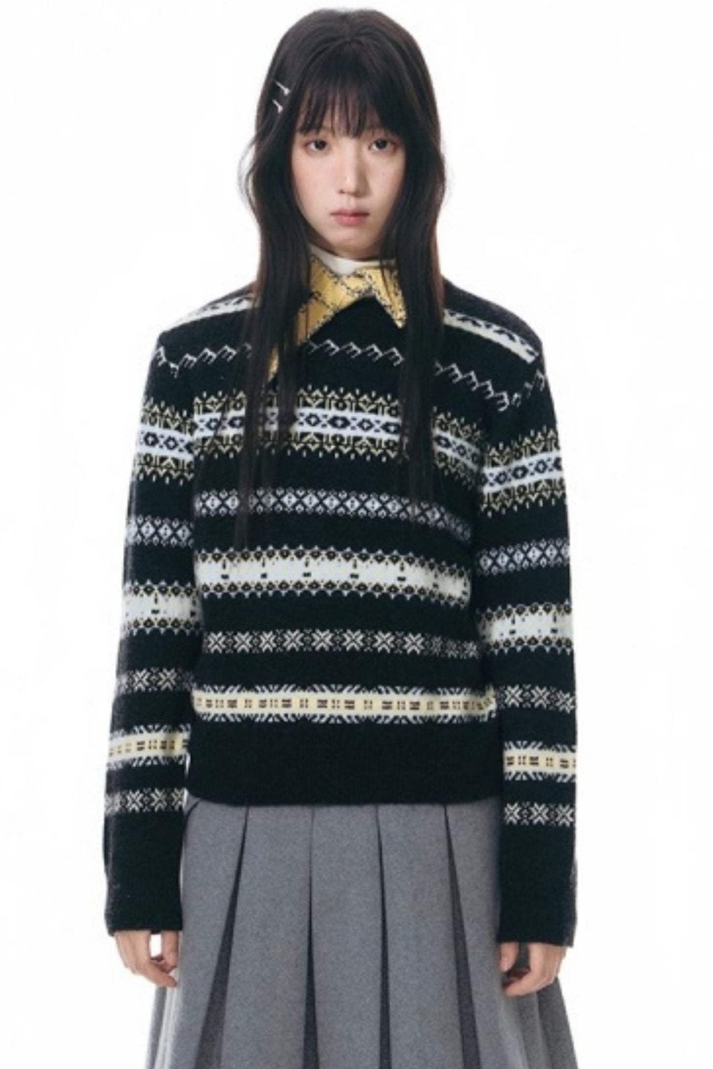 Fair Isle Jacquard Striped Sweater