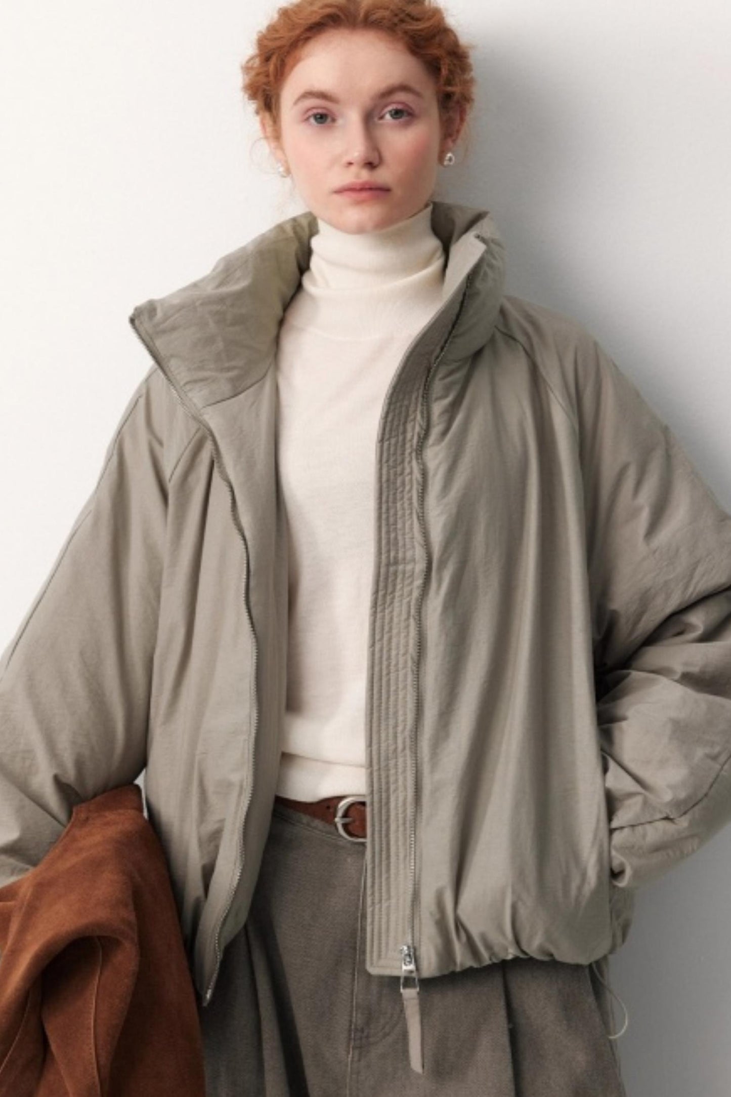 Floral Pleated Down Jacket