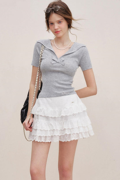 Floral Lace Cake Skirt