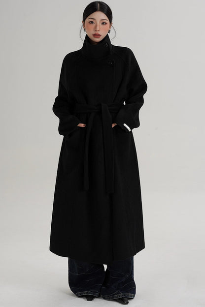 Turtleneck Long Wool Coat