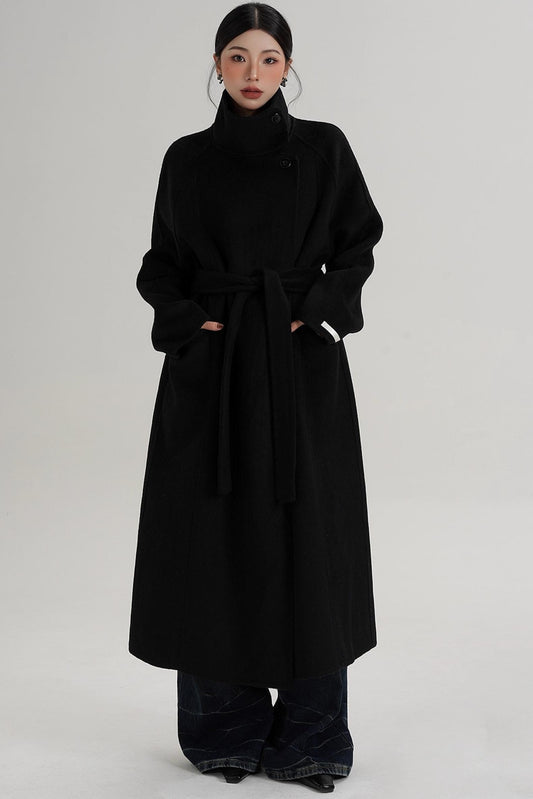 Turtleneck Long Wool Coat