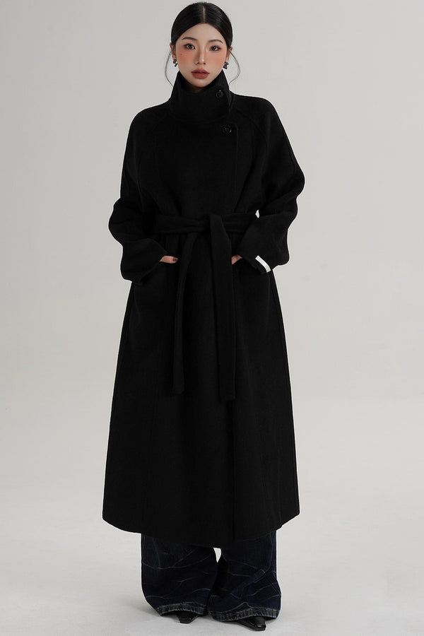 Turtleneck Long Wool Coat