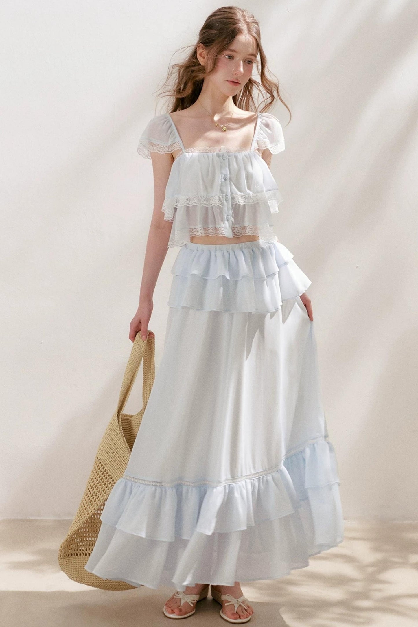 Romantic Lace Ruffle Skirt Set-Up