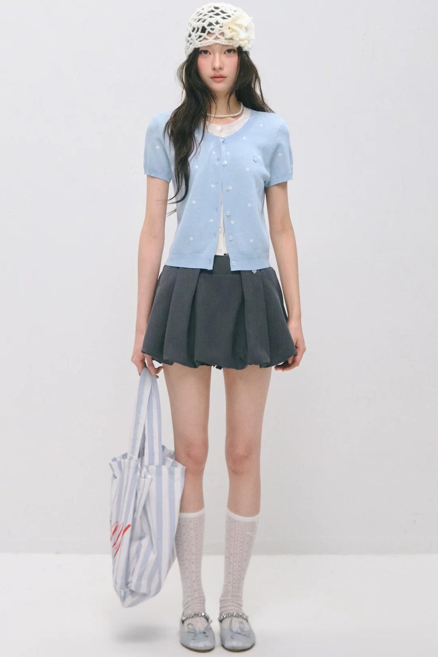Pleated Flower Bud Skirt