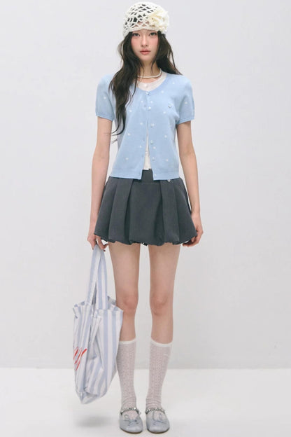 Pleated Flower Bud Skirt