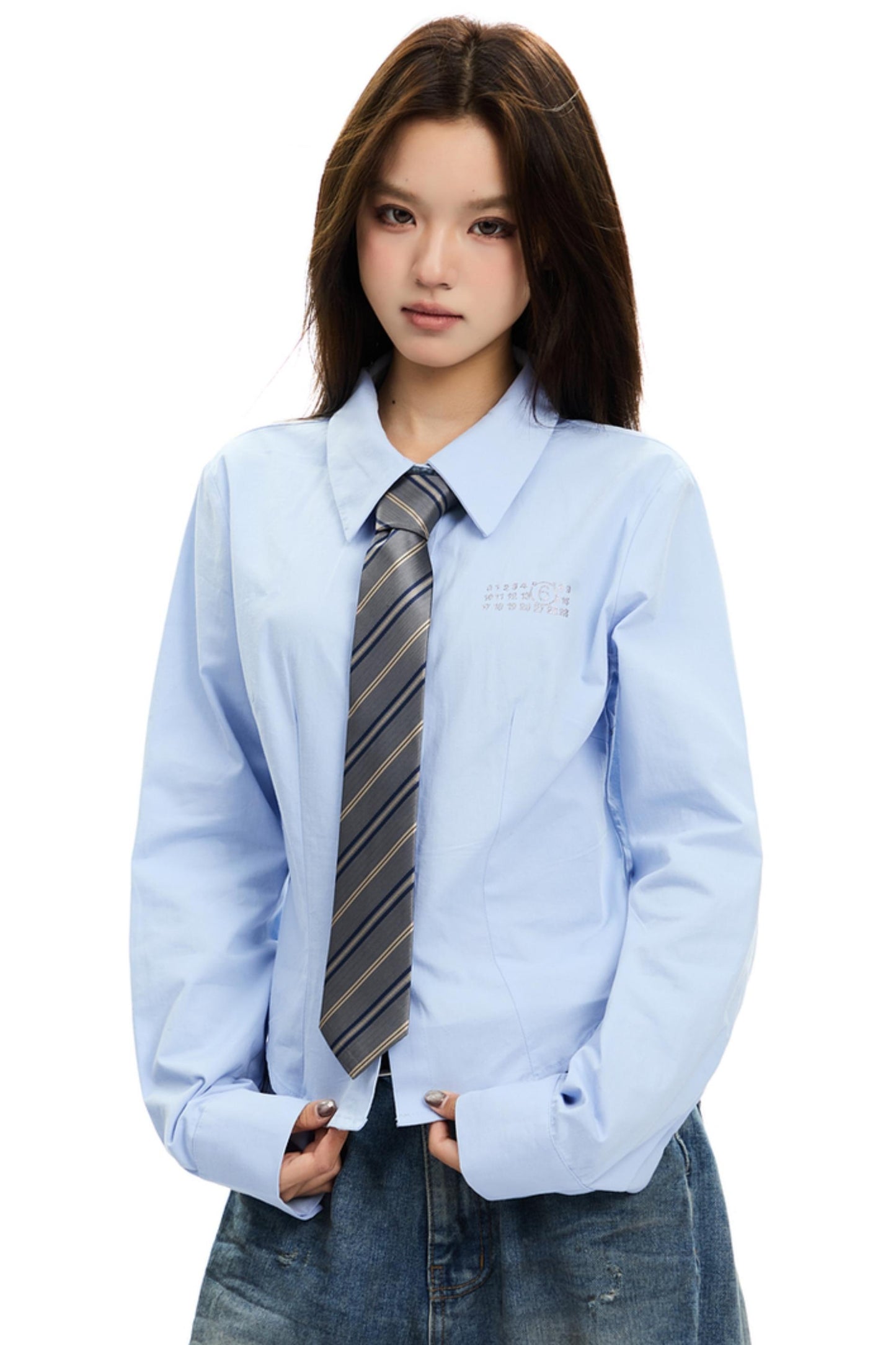 American Preppy Slim Blue Shirt