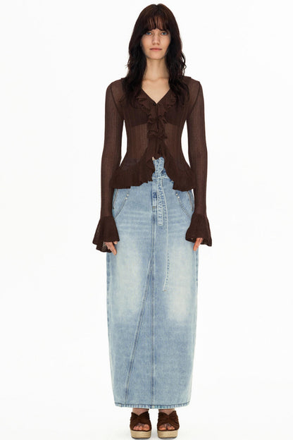 Vintage Washed Denim Skirt