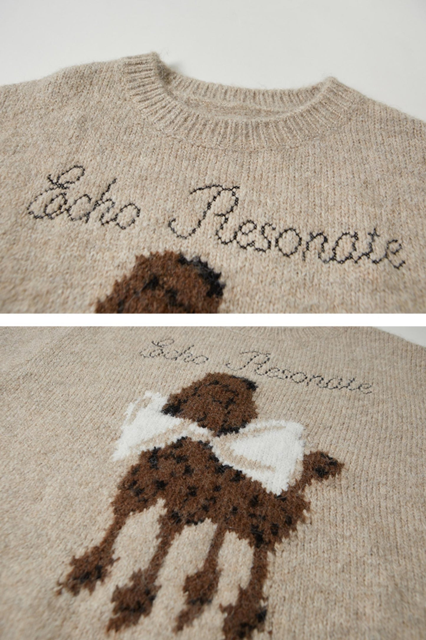 Dog Embroidery Knitted Sweater