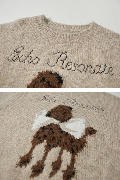 Dog Embroidery Knitted Sweater