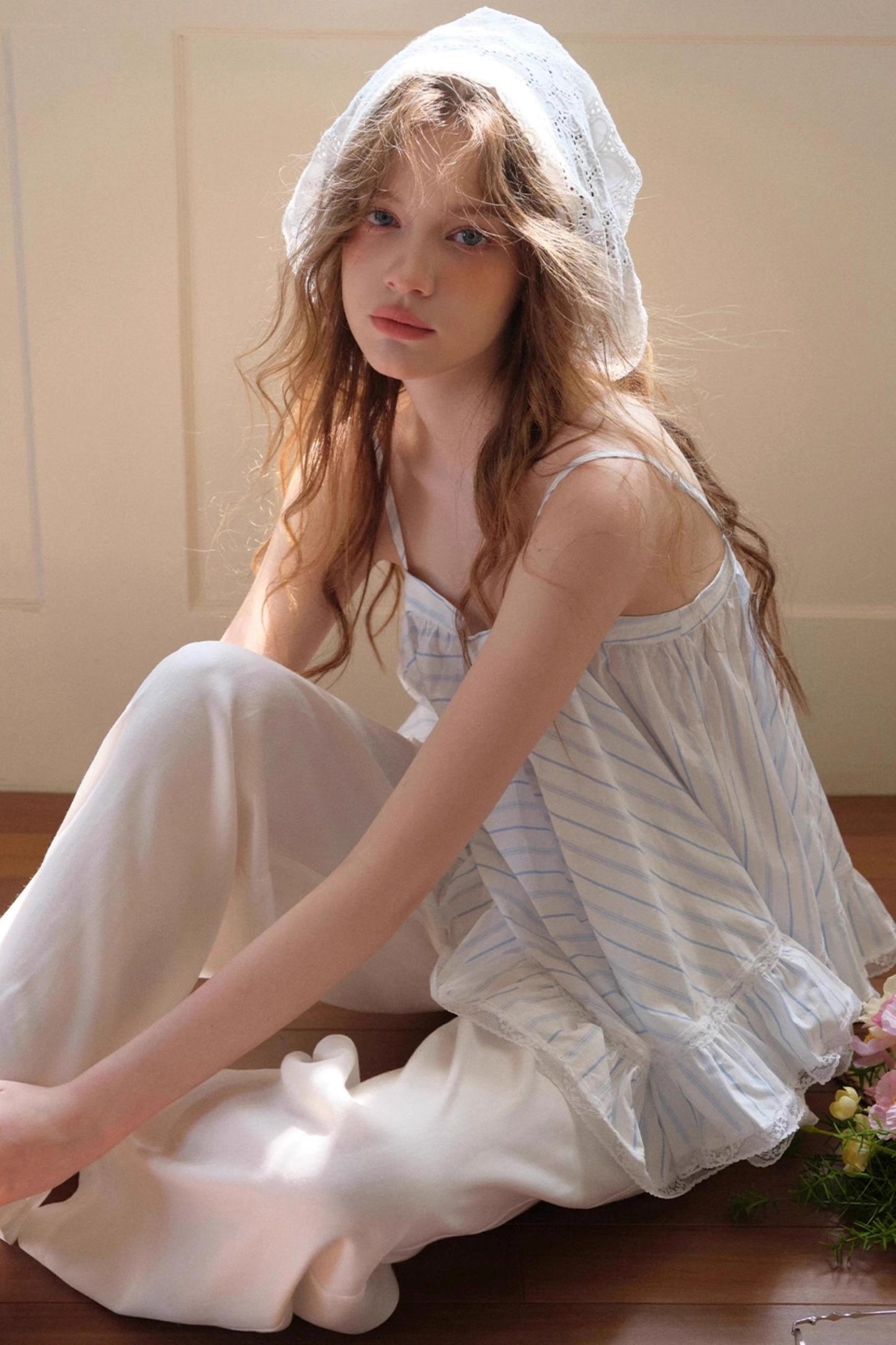 Lace-Trimmed Striped Cami