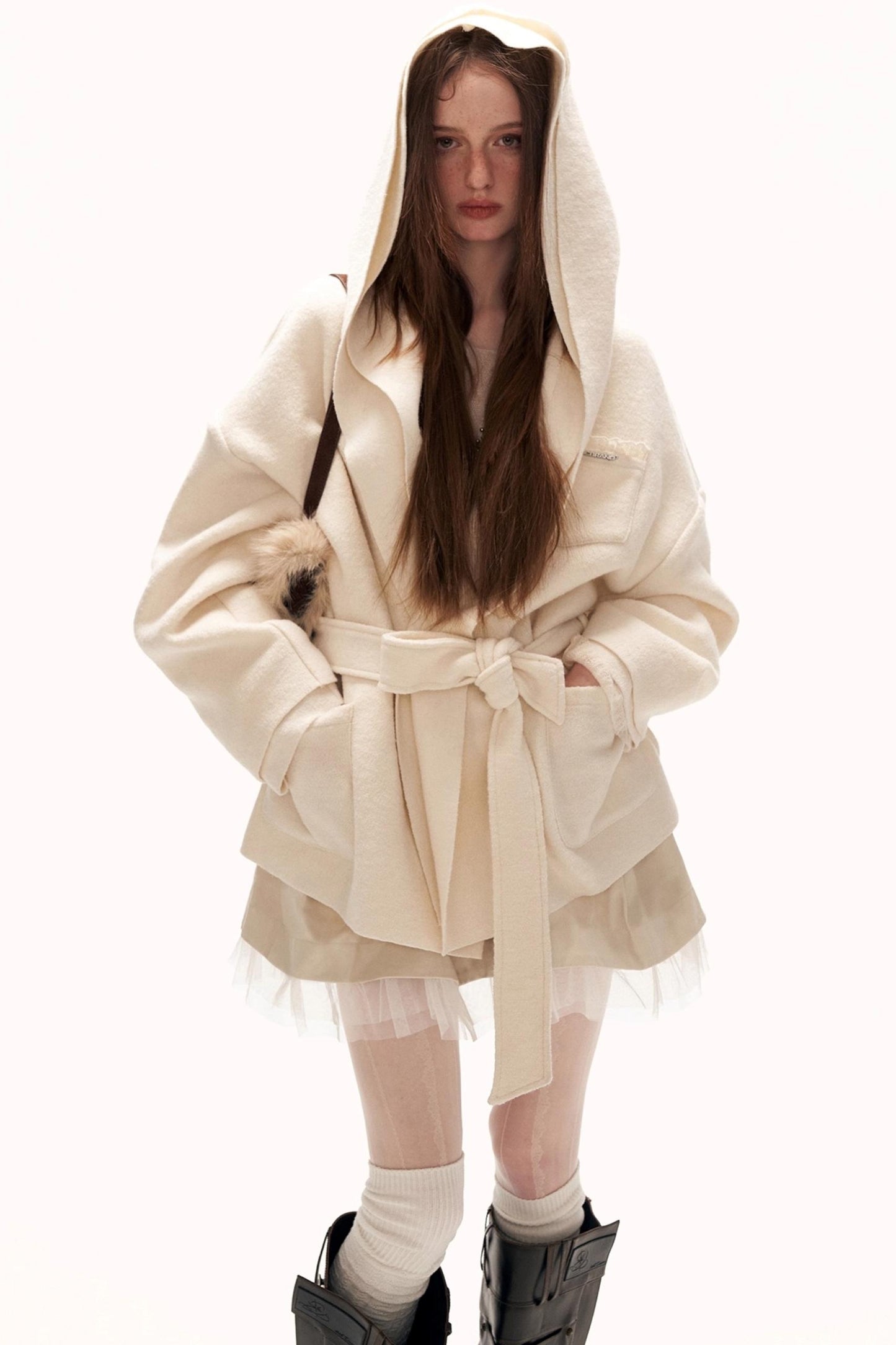 Double-Layered Fur-Trimmed Coat