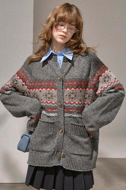 Atmospheric V-Neck Knitted Cardigan