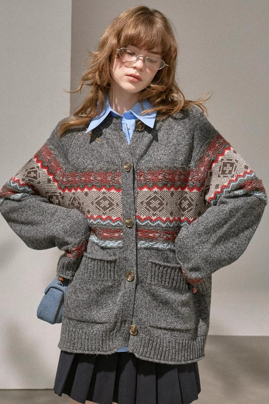 Atmospheric V-Neck Knitted Cardigan