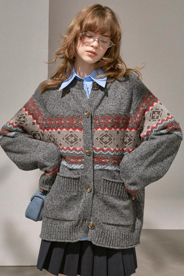 Atmospheric V-Neck Knitted Cardigan