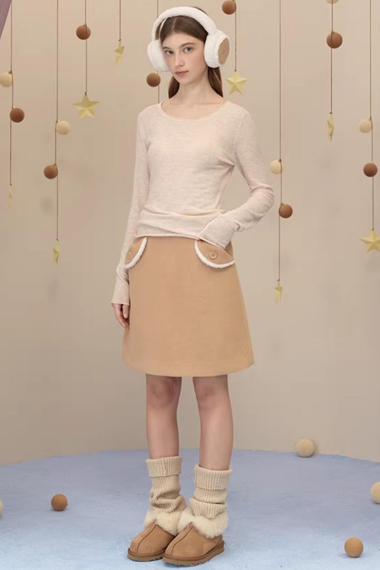 Snow Season Wool A-Line Skirt