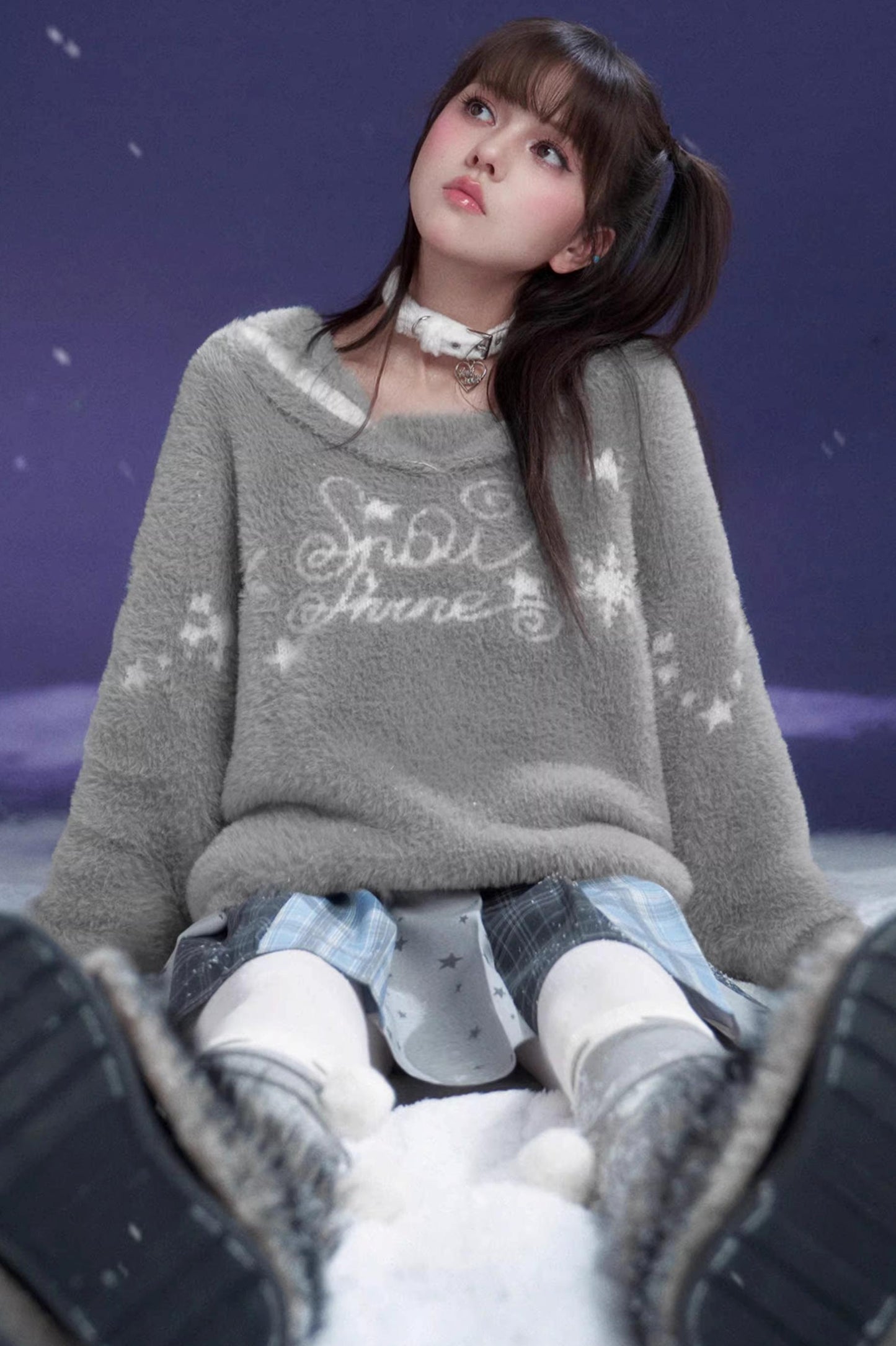 Sweet White Plush Choker