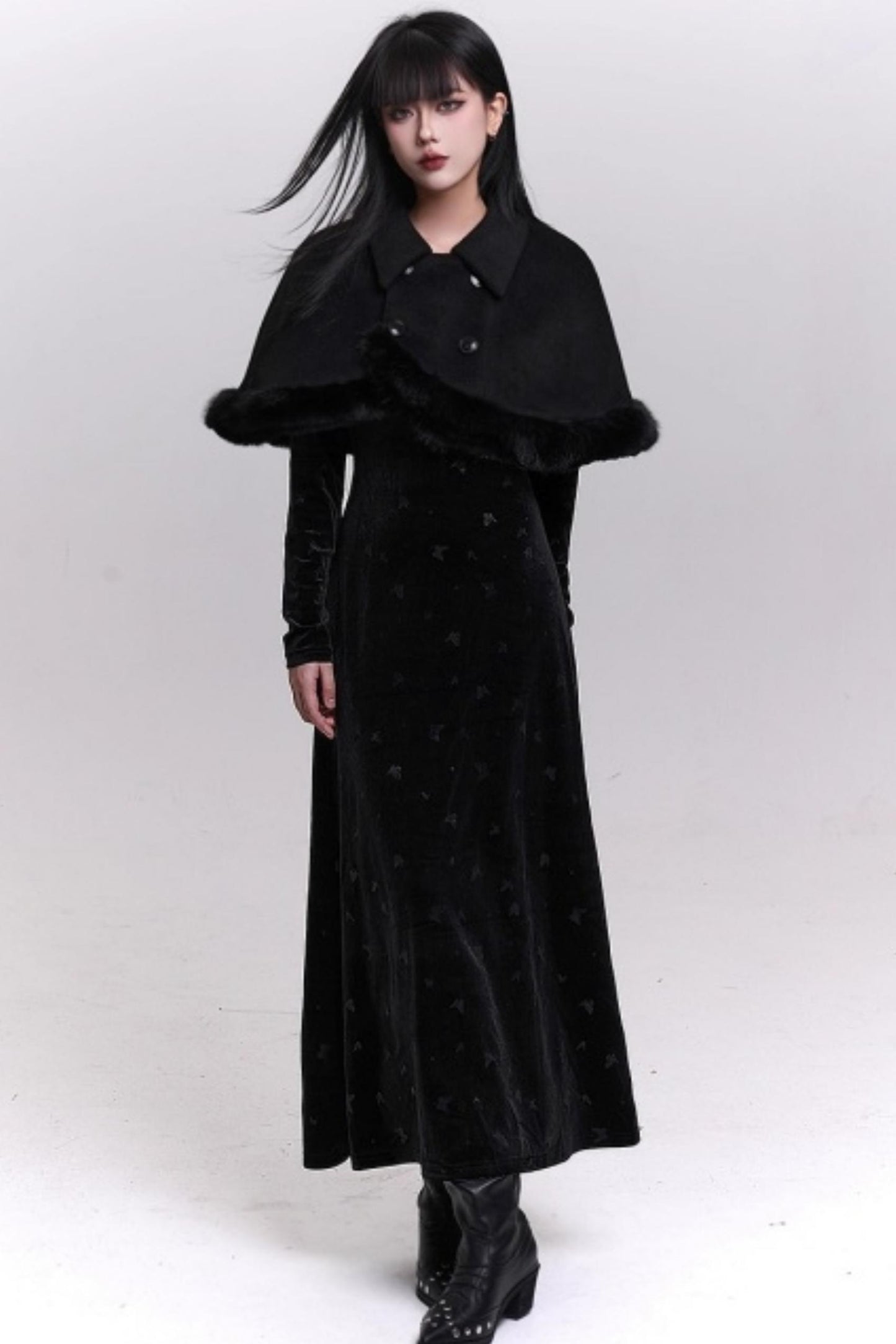 Ghostly Woolen Cape Coat