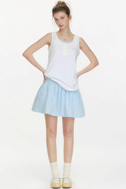 Woven Track Lace Midi Skirt