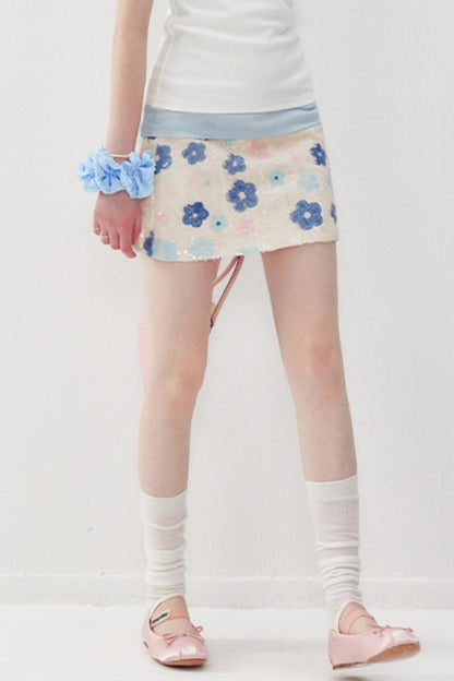 Embellished Sequin A-Line Skirt