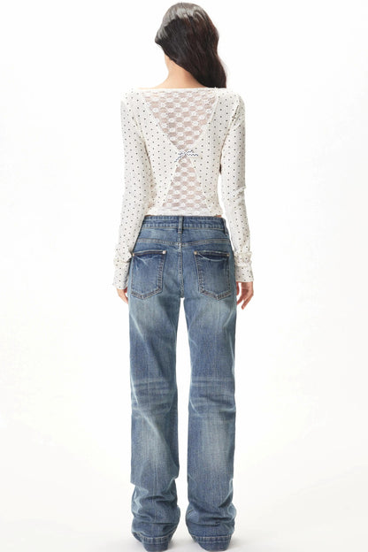 세로 스트라이프 물방울 탑