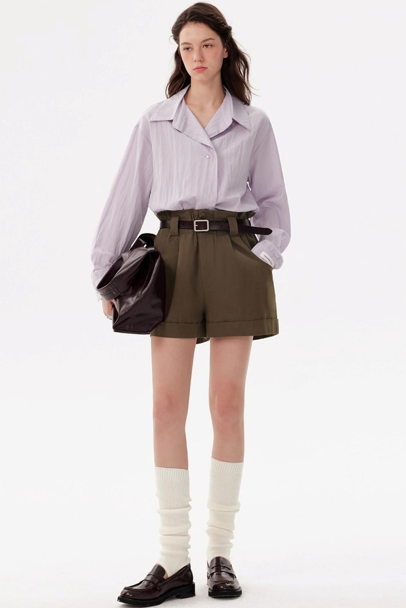 Niche Purple Long-Sleeved Shirt