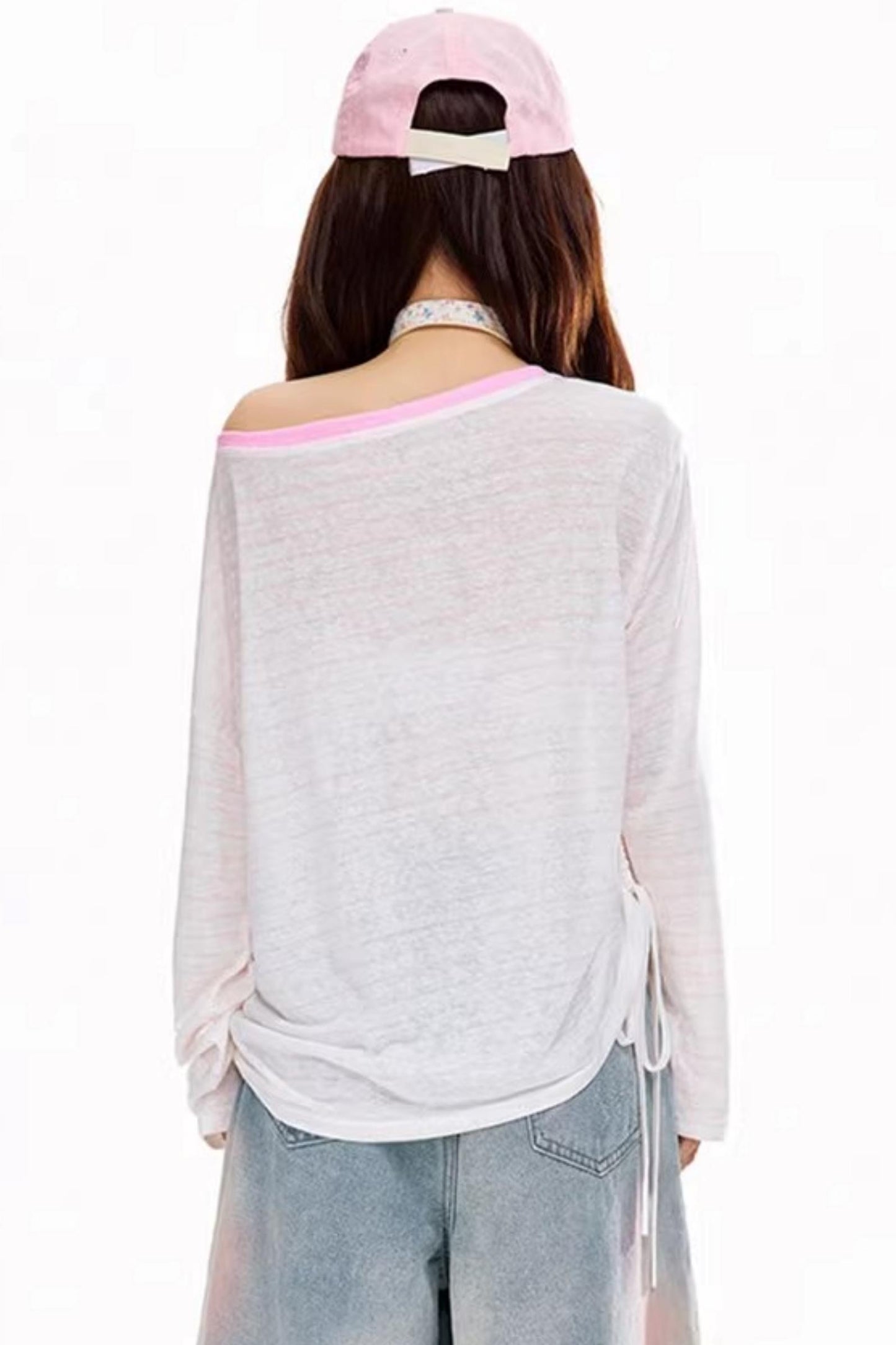 Shell Bow One-Shoulder Top