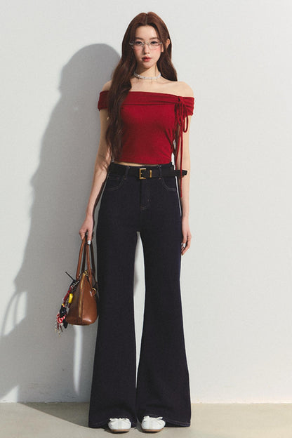 Pink Wool Blend Strapless Top