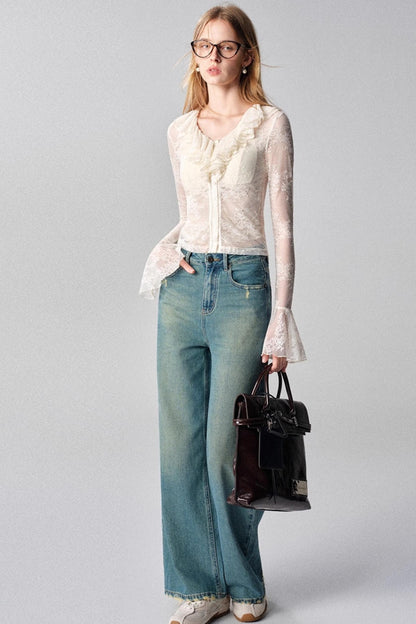 French Vanilla V-neck Top