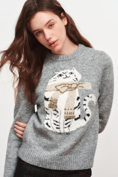 Kitten Crew Neck Sweater