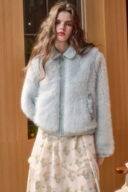 Baby Blue Fur Coat