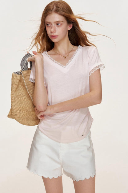 Floral Embroidered Denim Shorts