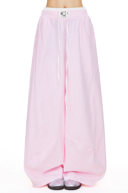 Retro Striped Wide-Leg Pants