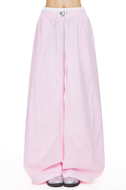 Retro Striped Wide-Leg Pants