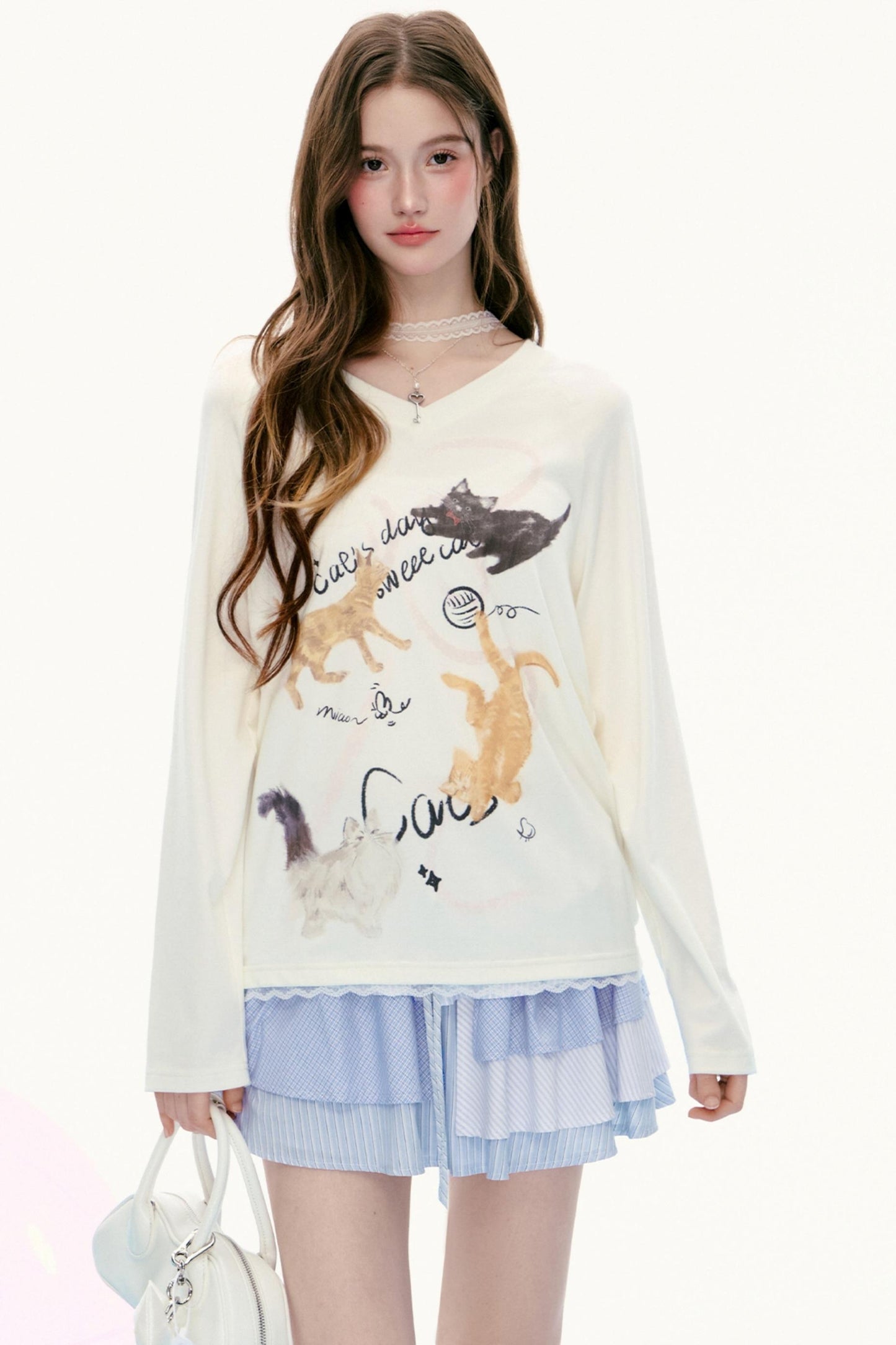 High-Quality Lace V-Neck T-Shirt