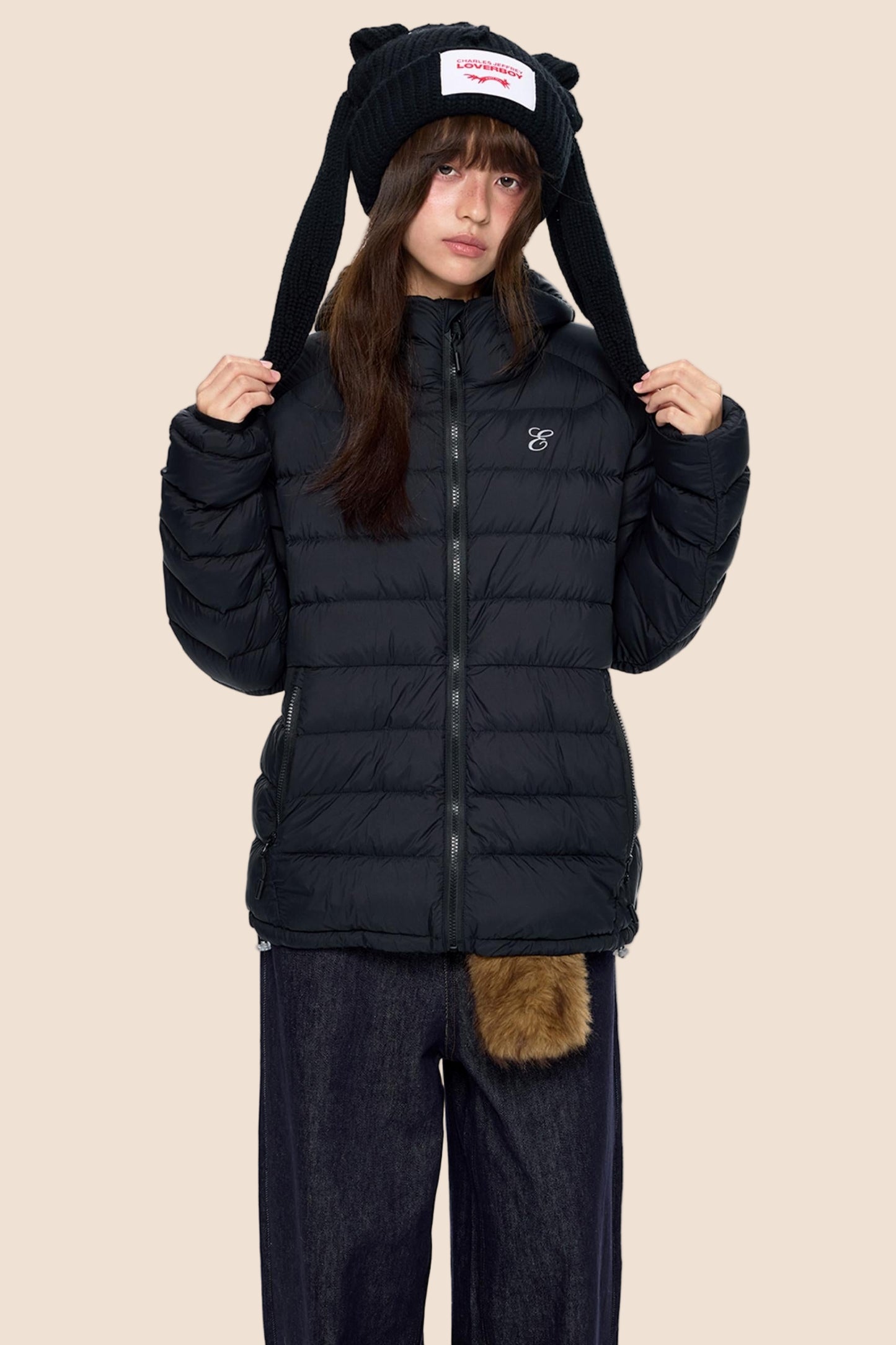 White Duck Down Hooded Jacket