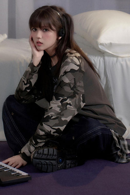 Autumn Style Gray Raglan Top